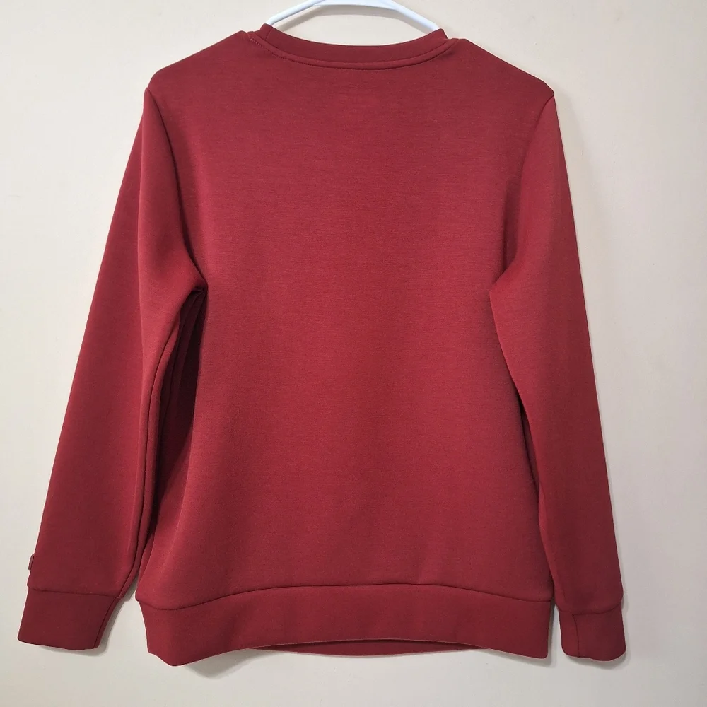 ​Hunter Women’s Embossed Logo Sweatshirt in Burgundy Red S/P - Picture 8 of 9
